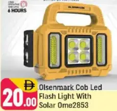 Olsenmark Cob Led Flash Light With Solar OME2853