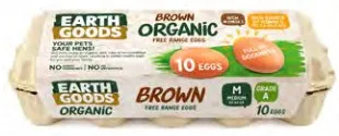 Earth Goods organic brown local eggs