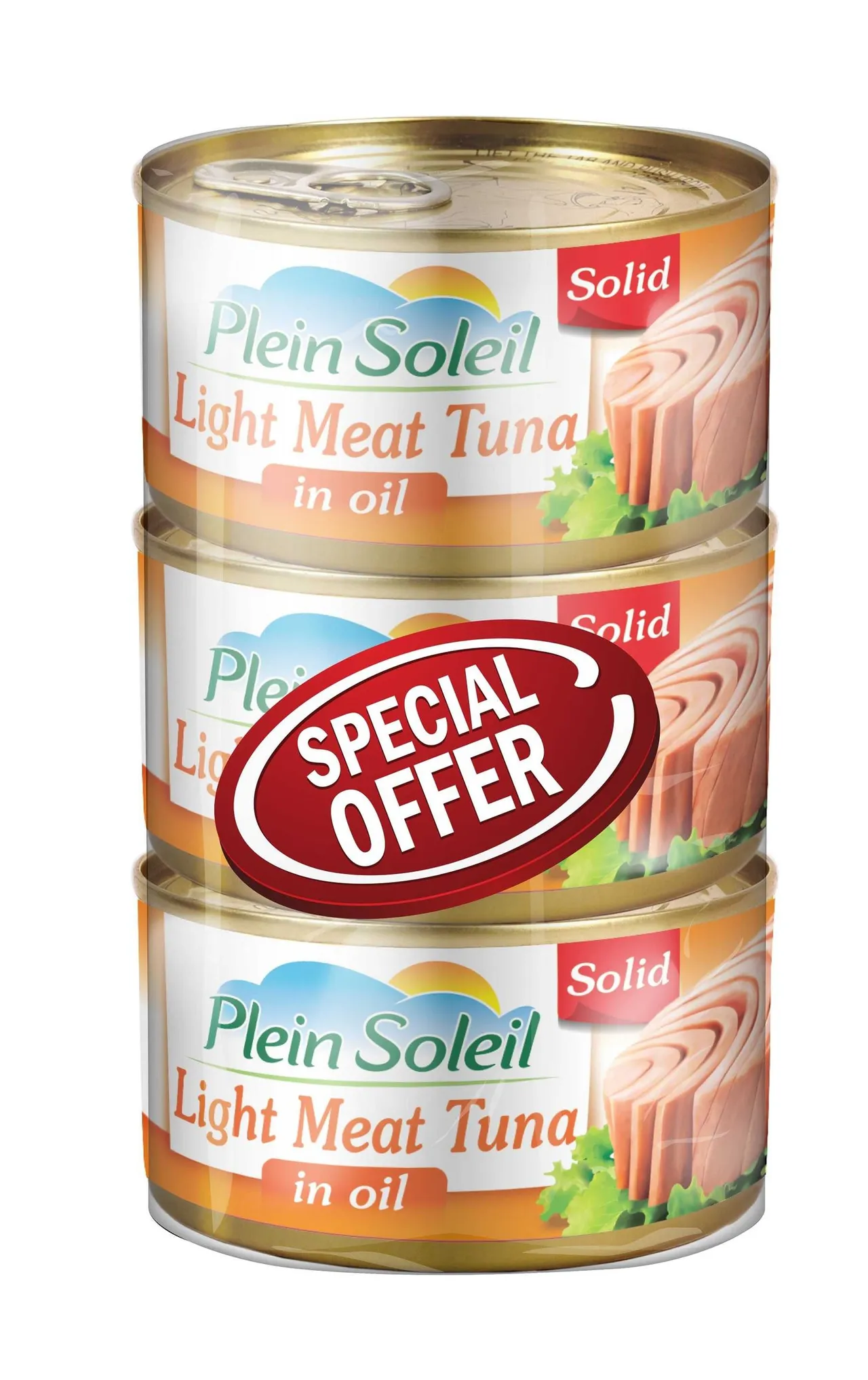 Plein Soleil تونة لحم خفيف بزيت نباتي