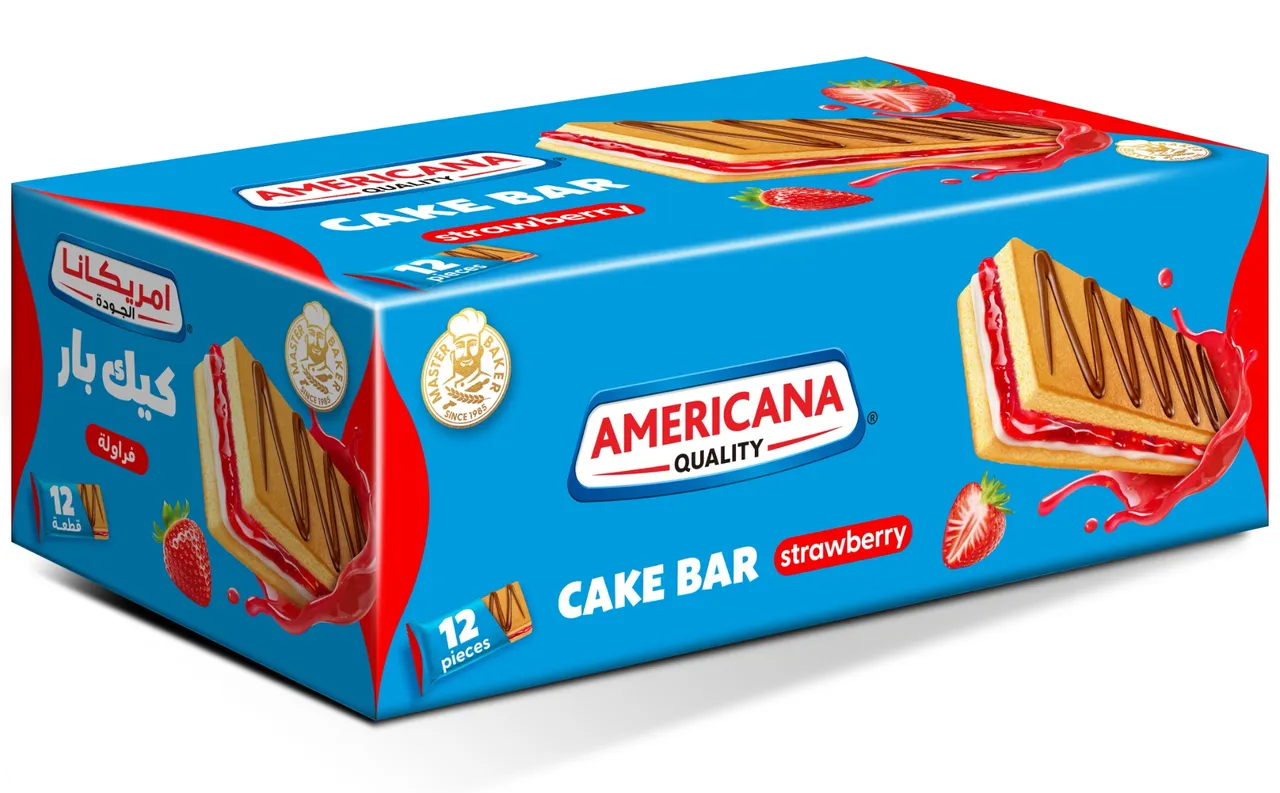Americana كيك بار بكريمة الفراولة