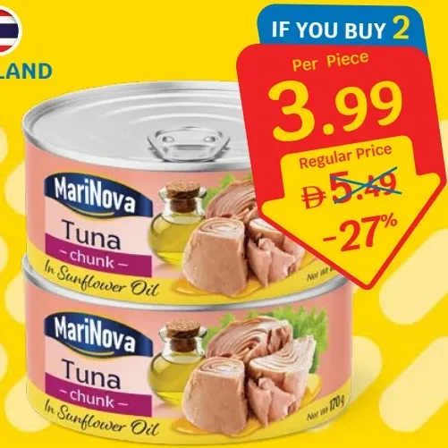 Marinova Skipjack Tuna Chunk Sunflower