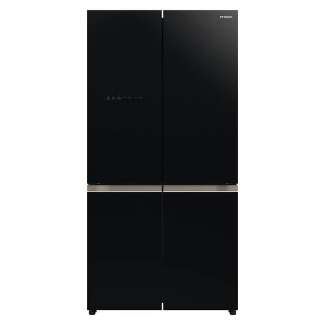 Hitachi Gross, Net, Side by Side 4 Door Premium Refrigerator,10 Year Warranty on Inverter Compressor, French Door Fridge, Glass BLACK-RWB720VUK04GBK