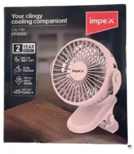 Impex Rechargeable Clip Fan&Light