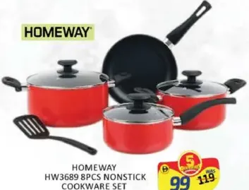 Homeway طقم اواني طبخ دنمور