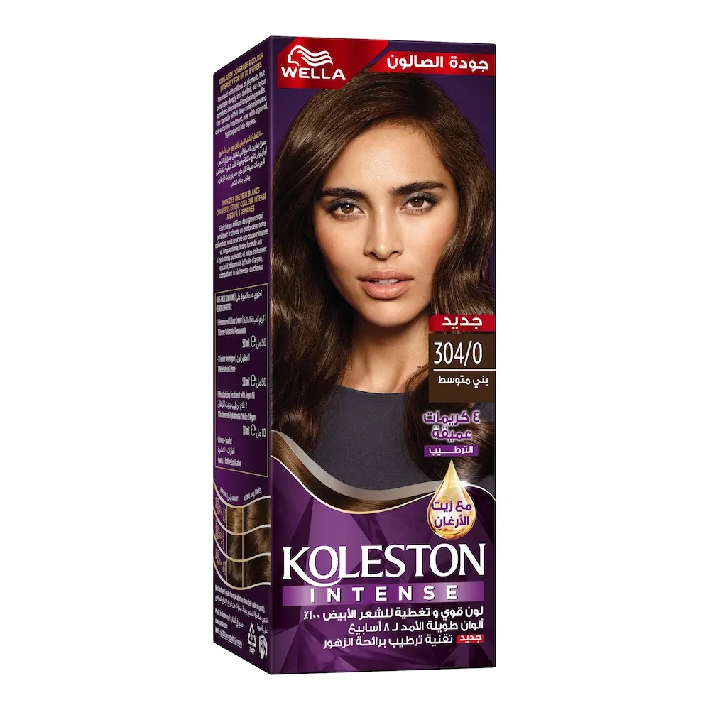 صبغة شعر Wella Koleston Intense، بني متوسط 304/0