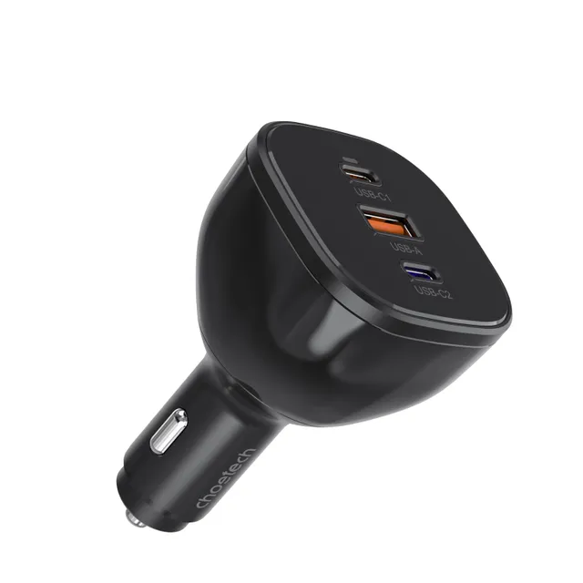 Choetech 165W 3-Port Car Charger, Black, TC0024