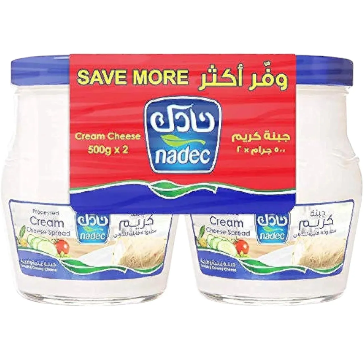 Nadec مرطبان جبنة كريم بوك