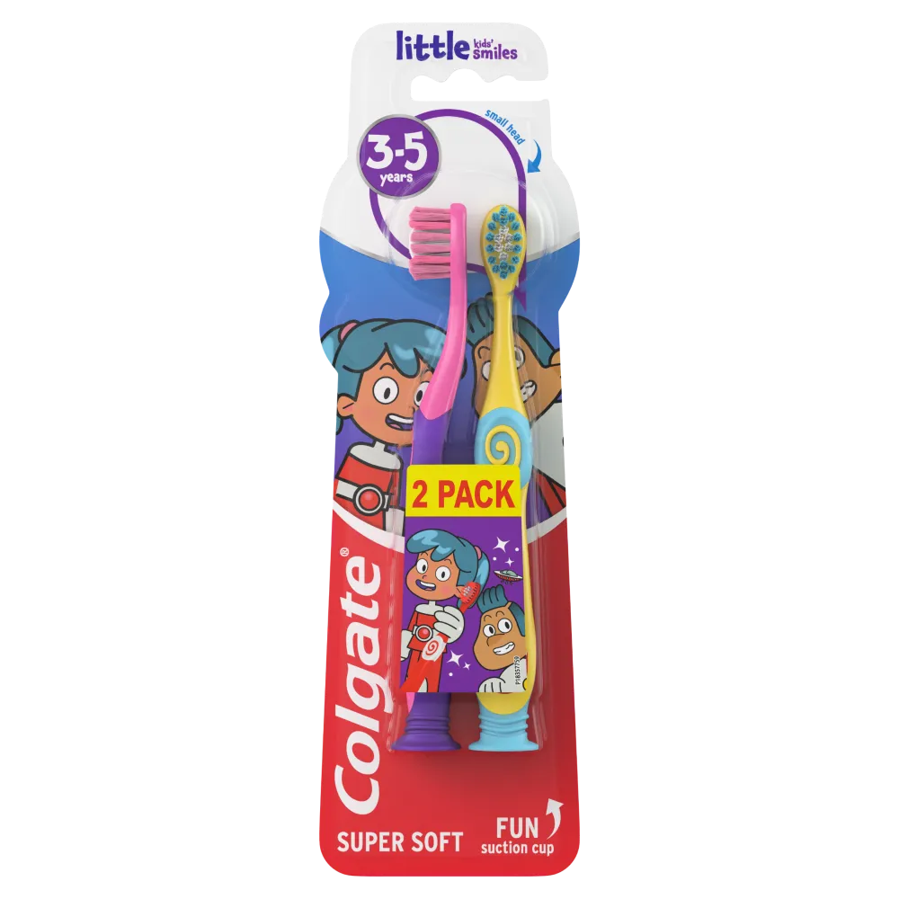 Colgate فرشاة أسنان ناعمة للأطفال 3-5 سنوات - 2 pcs