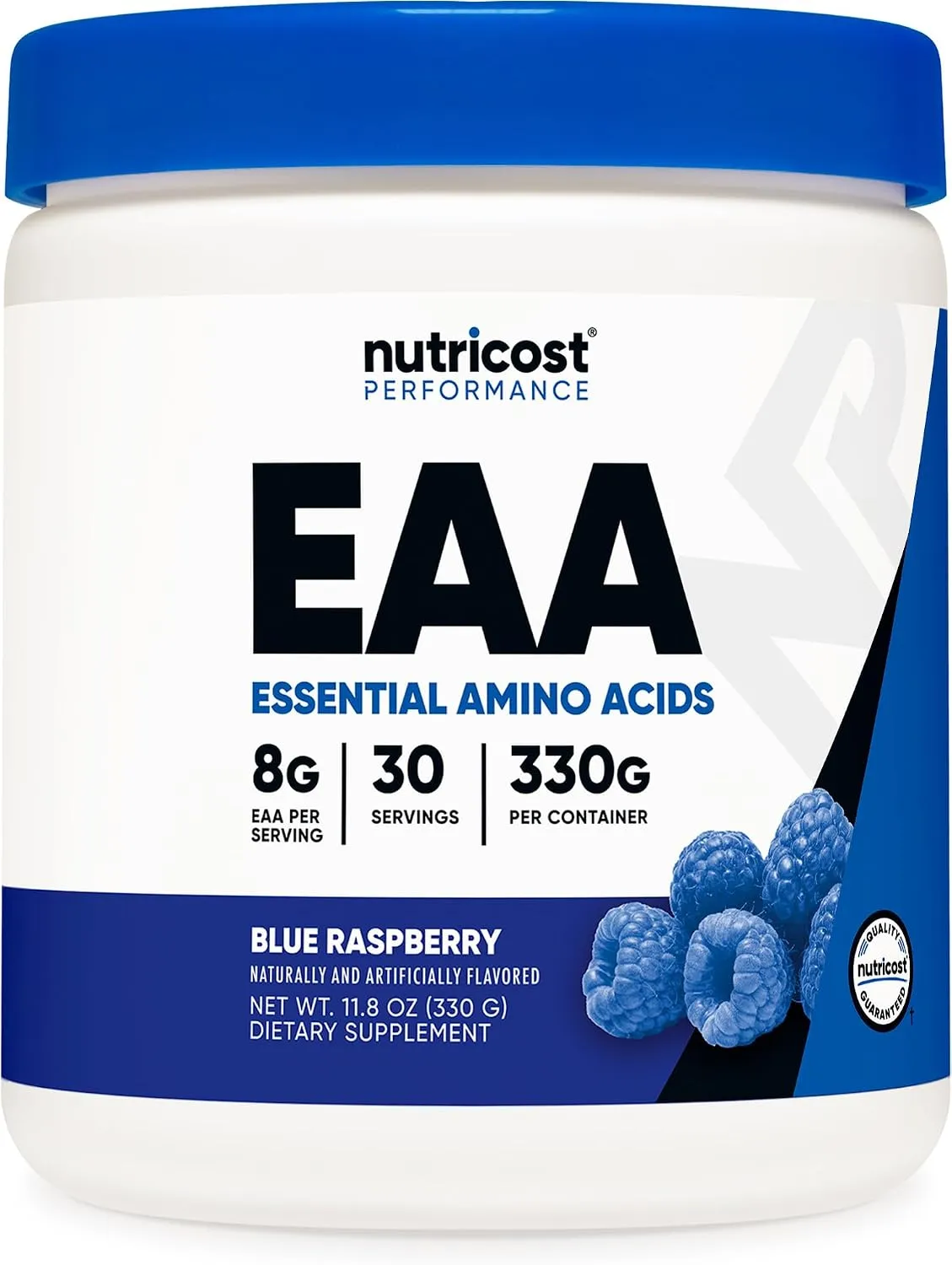 Nutricost مسحوق EAA 30 حصة بنكهة التوت الأزرق، أحماض أمينية أساسية، خال من الغلوتين