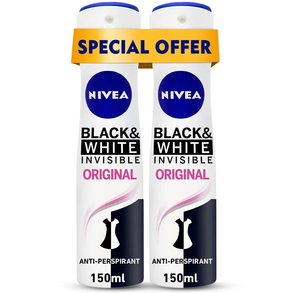 Nivea بخاخ مزيل عرق Black and White Invisible Original للنساء
