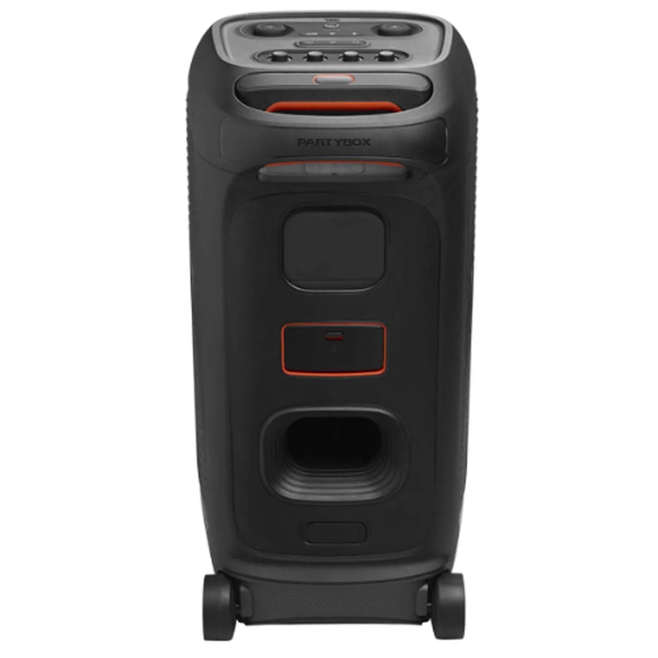 JBL مكبر صوت حفلات محمول مع عجلات PartyBox Stage 320، صوت لاسلكي بلوتوث، قدرة 240W RMS، أسود