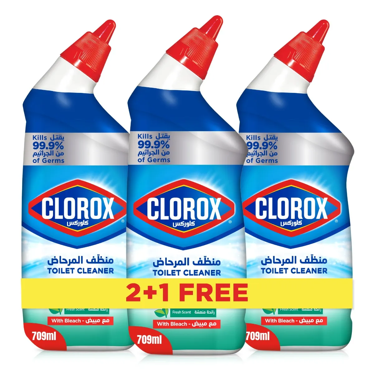 منظف المرحاض Clorox برائحة منعشة 709 ml x 2 pcs + 1 pc