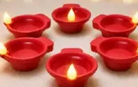 Battery Led Diya Lights Red