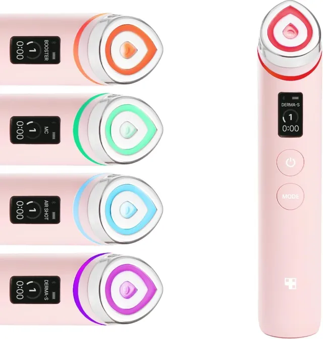 Medicube Age-R Booster Pro Pink, 6-in-1 Real Glass Glow Beauty Massager, Looking Glass Skin, Korean Skin Care