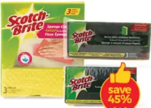 Scotch Brite قطعة قماش إسفنجية + للامينيت + واقية للأظافر