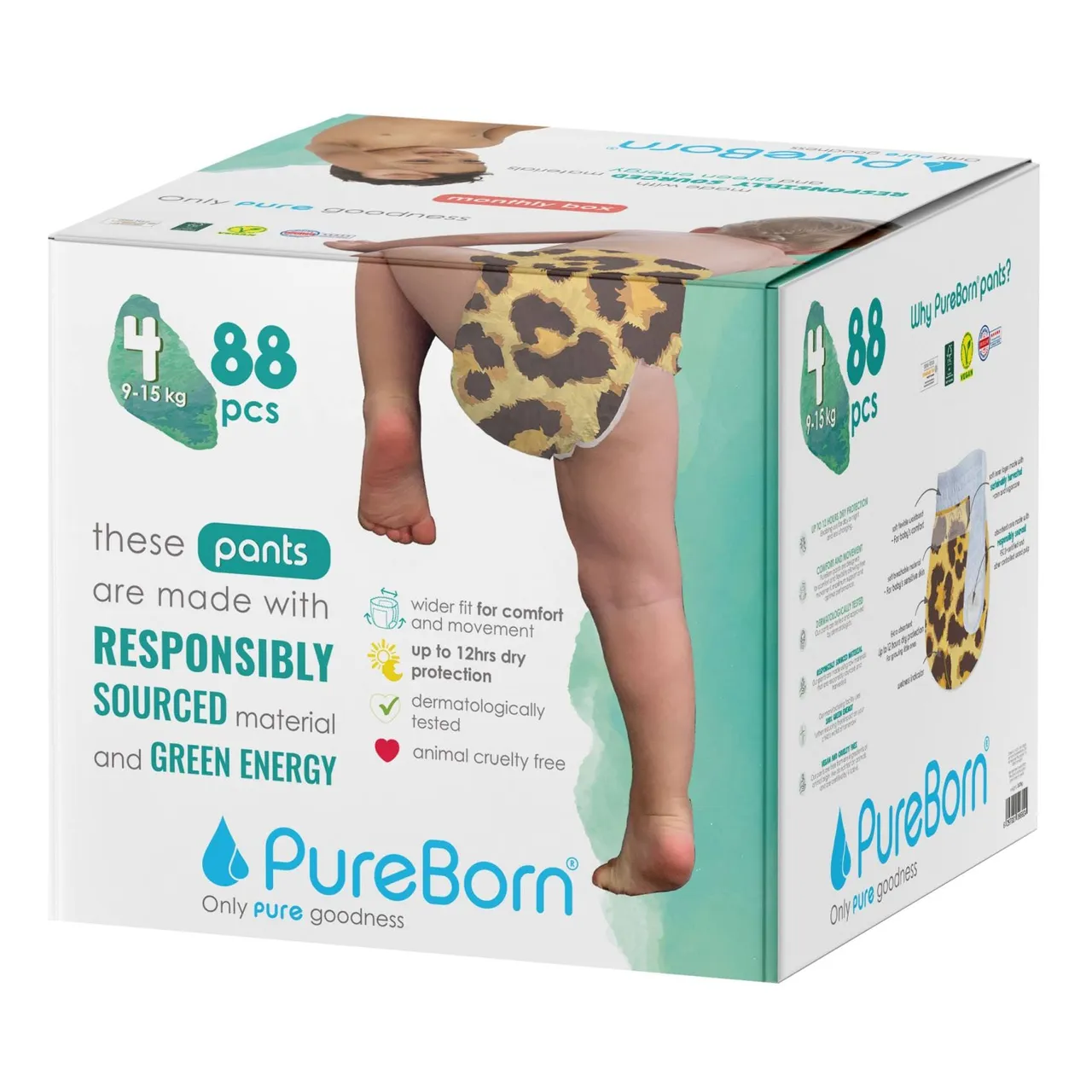 Pure Born سروال تدريب للأطفال PureBorn مقاس 4، 9- 88 سروال
