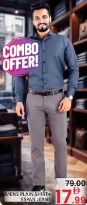 Mens Plain Shirt + Espan Jeans