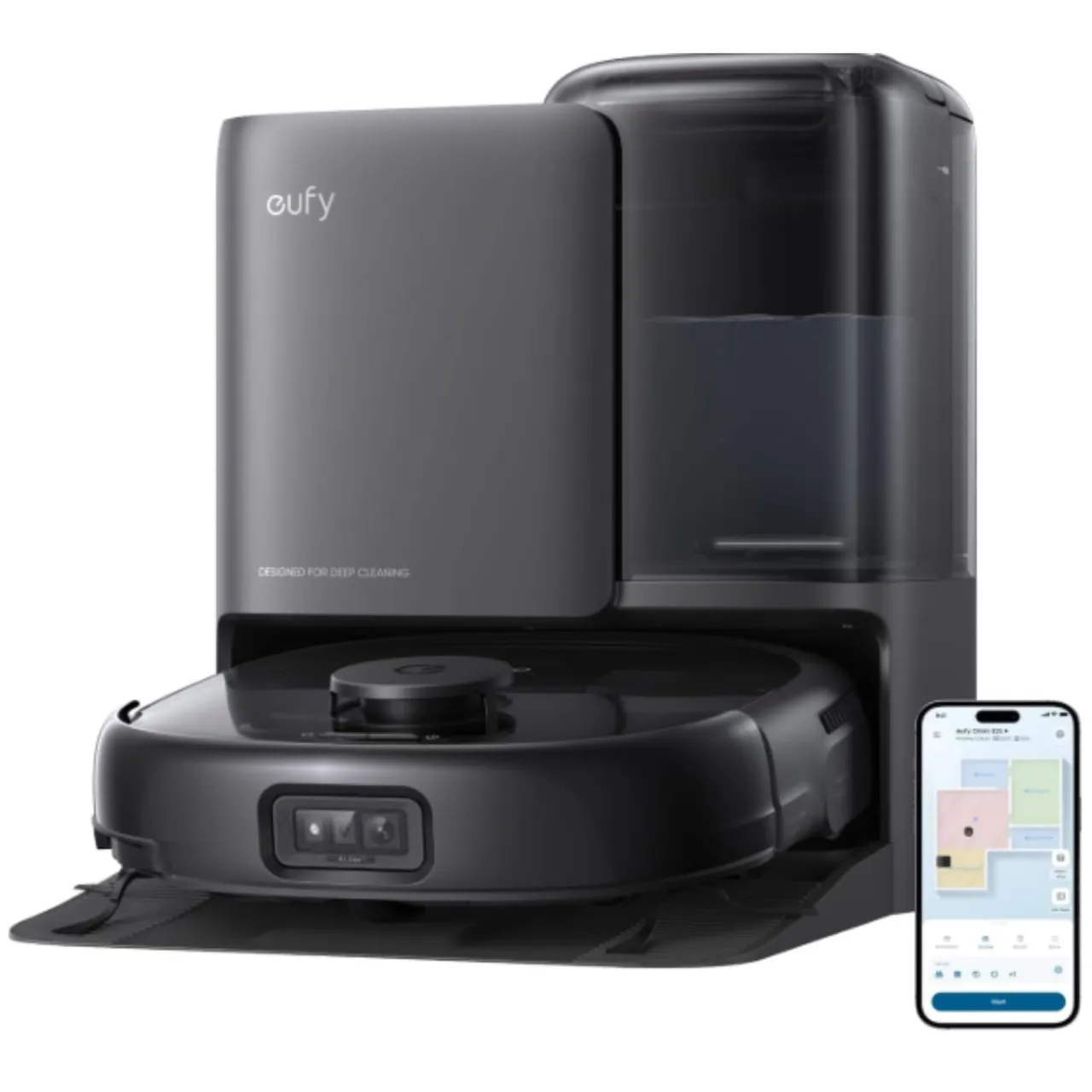 Eufy مكنسة روبوت Omni E25، أسود، T2353V11