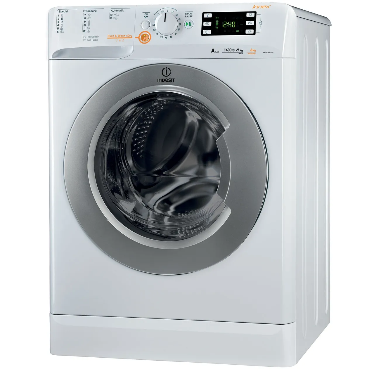 Indesit غسالة ومجفف 1400 RPM بيضاء XWDE961