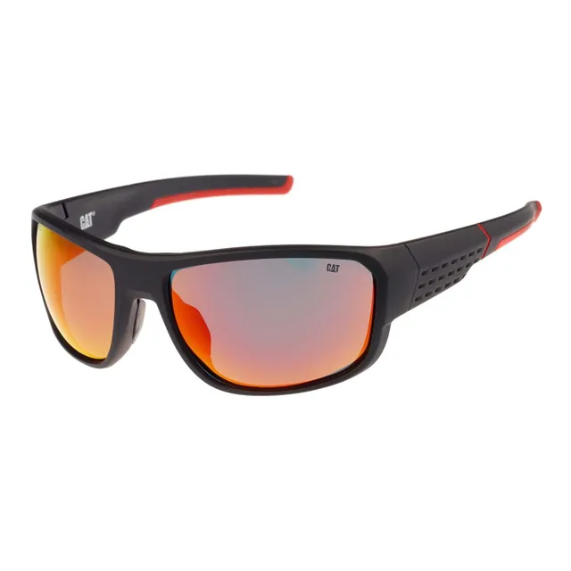 Caterpillar Caterpiller Unisex Polarised Wrapround Sunglasses, Red, CTS-8026-104P