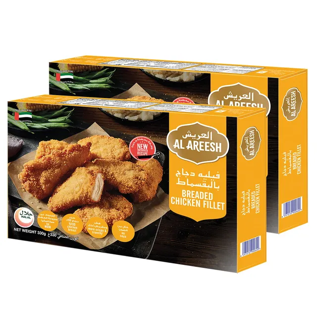 Al Areesh 6 Breaded Chicken Fillet 330Gmx2Pcs Set