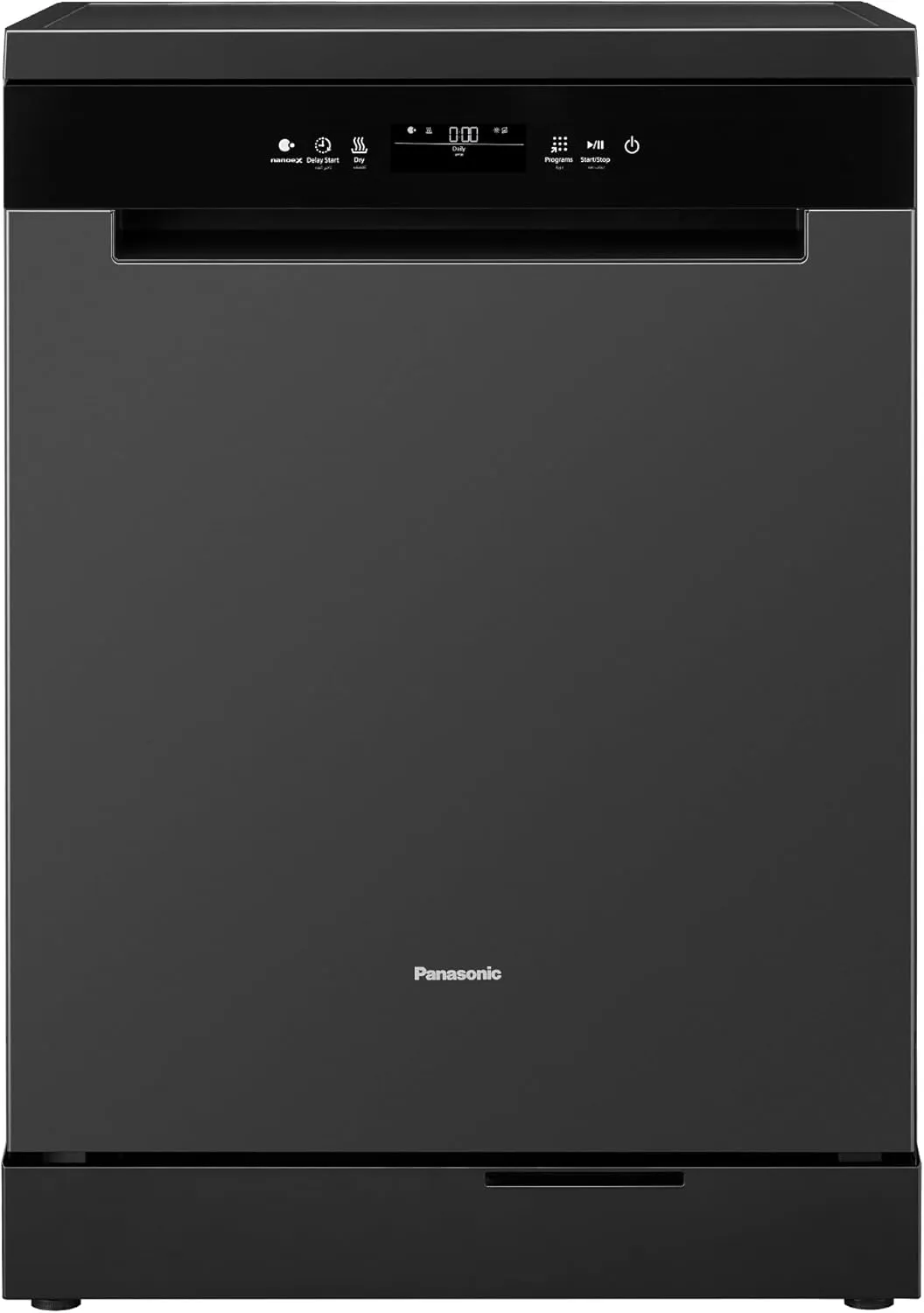 Panasonic غسالة أطباق قائمة بذاتها 15 طقم مع تجفيف حراري، تنظيف قوي بدرجة حرارة عالية، تحكم بالرائحة nanoe™ X وفلتر ذاتي التنظيف – NP-FMK16XEAE - ضمان 1 سنة (بدون تركيب)