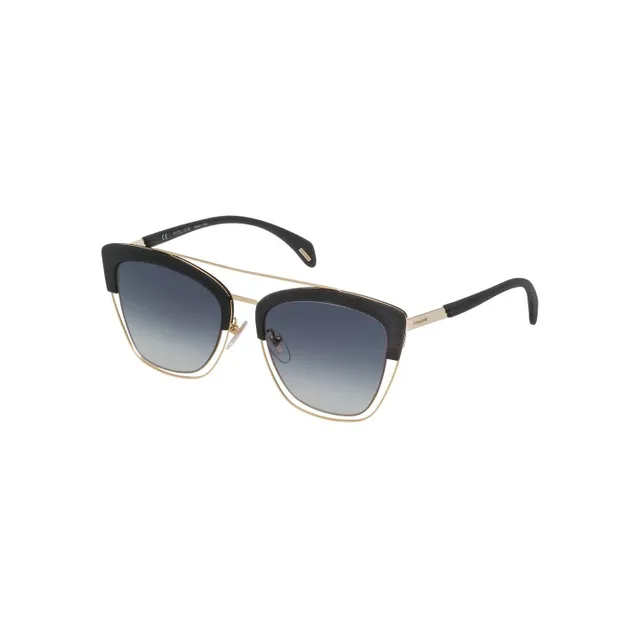 Police Women's Sunglass 618 540300 Square Shiny Total Rose Gold
