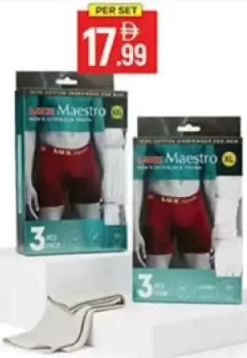 Maestro بوكسر رجالي 3 أزواج