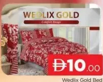 Wedlix Gold ملاءة سرير مع غطاء وسادة مفرد