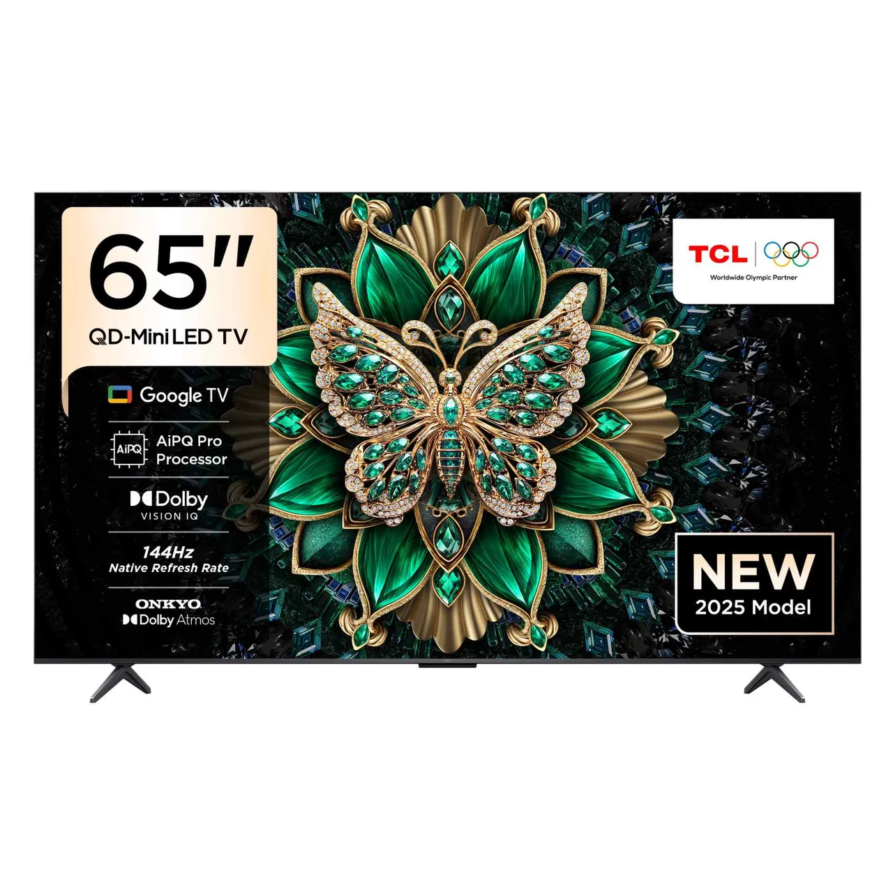 TCL تلفزيون ذكي QD-Mini LED مقاس 65-Inch بدقة 4K Ultra HD، موديل 65C6K، أسود