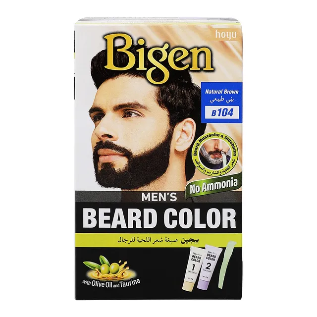 Bigen B104 Natural Brown Men's Beard Color - Set