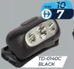 مصباح رأس Td-0140C أسود
