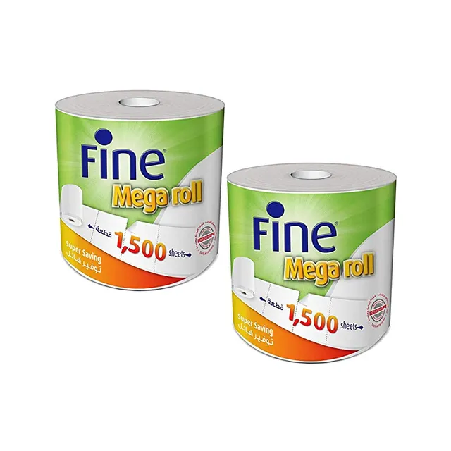 Fine Mega Hand Towel Rolls 1 Ply - 2 x 1500 Sheets