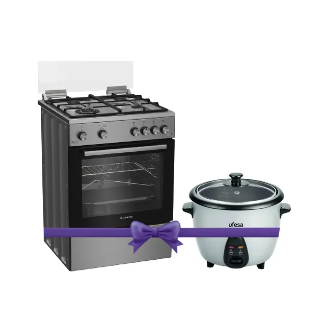 Ariston 4 Burner Gas Cooker 60cm Inox, ARR6GGG23125XME