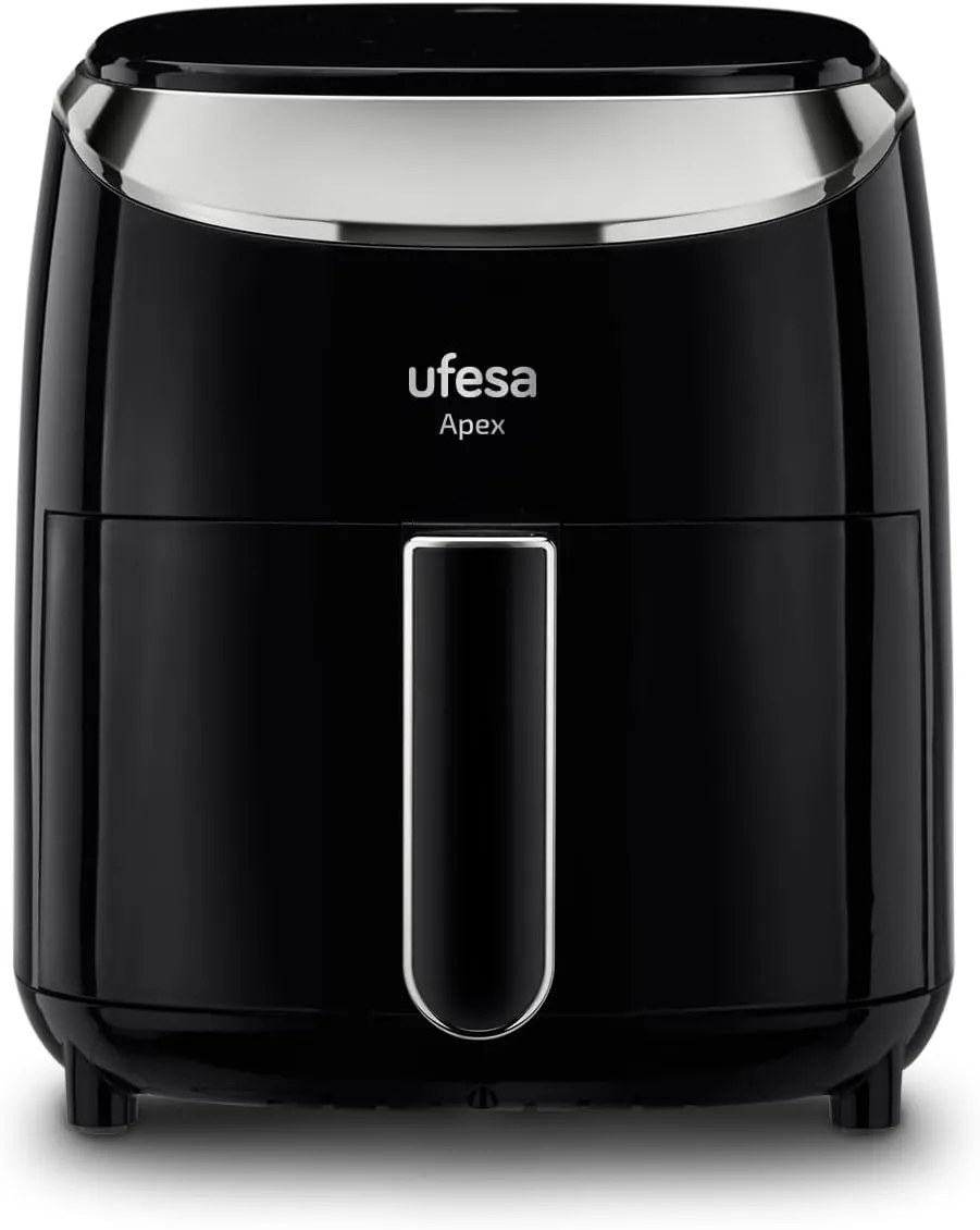 مقلاة هوائية بدون زيت Ufesa | 8 برامج | 1200W | رقمية | مؤقت | 80°C-200°C | خالية من BPA وPFOA | وعاء وصينية مانعة للالتصاق | Apex