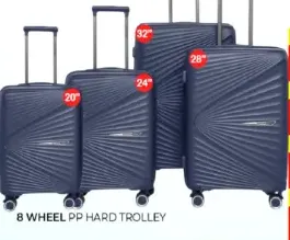8 Wheel PP Hard Trolley