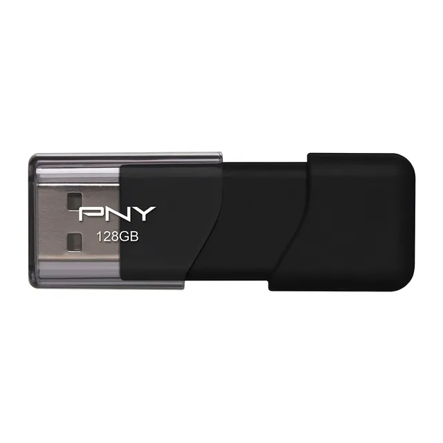 Pny Attache USB 2.0 Flash Drive, 128 GB, Black, P-FD128ATT03-GE