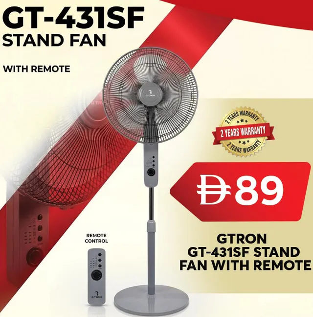 Gtron Stand Fan With Remote Gt-431Sf