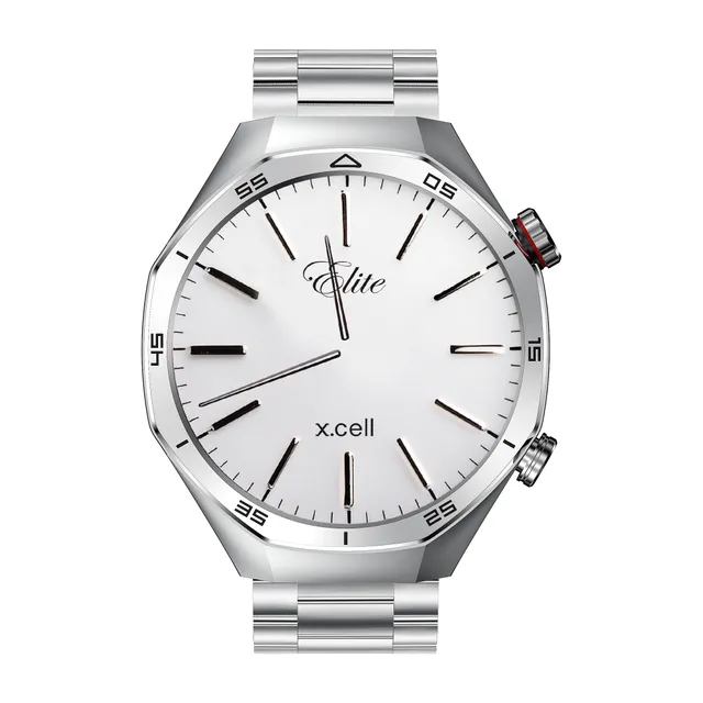 X.Cell Elite-7 Smartwatch Silver Frame, 1.52 Inch HD Display, Bluetooth Calling, Wireless Charging, IP67 Water Resistant, 7 Day Battery, Elite7