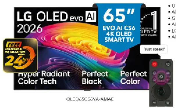 LG Evo Ai Cs6 4K Oled Smart Tv OLED65CS6VA-AMAE
