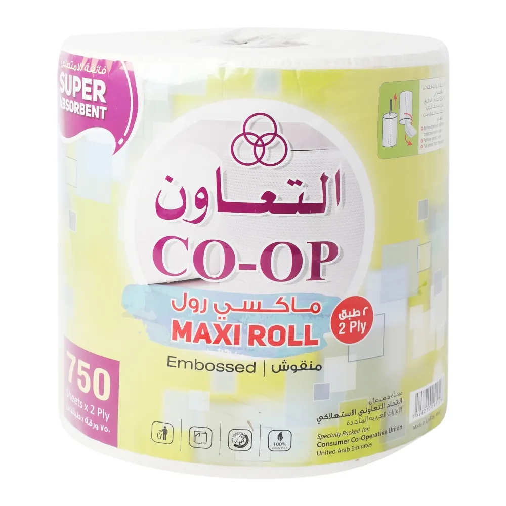Co-Op لفة ماكسي منقوشة - 750 ورقة x 2 طبقة