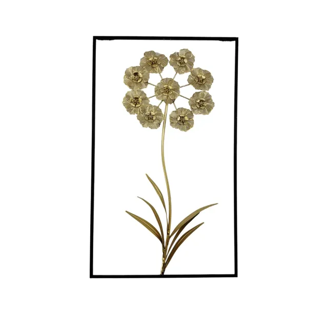 Maple Leaf Home Flower Metal Frame Wall Decor, Metal, A143