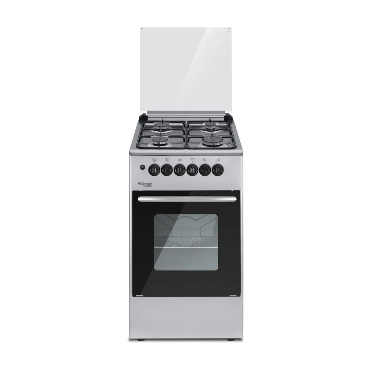 Super General طباخ غاز 50x50 بـ4 شعلات، إشعال تلقائي، ستانلس ستيل، أمان كامل SGC5050FSES