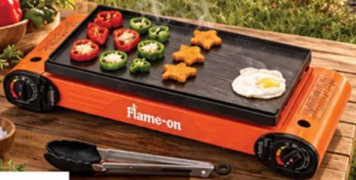 flame-on Portable Stove Double with Grill Plate
