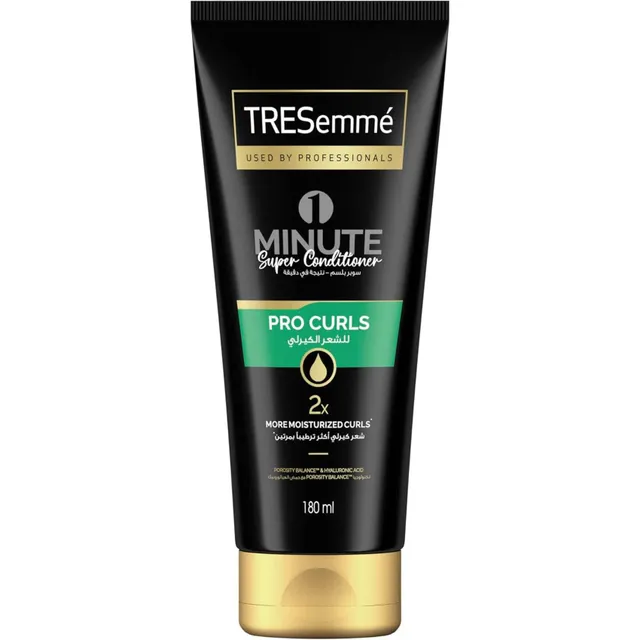 Tresemme TRESemmé Pro Curls 1 Minute Super Conditioner, Intense Moisturization for Dry and Curly Hair, with Porosity Balance & Hyaluronic Acid, 2x More Hydrated Curls