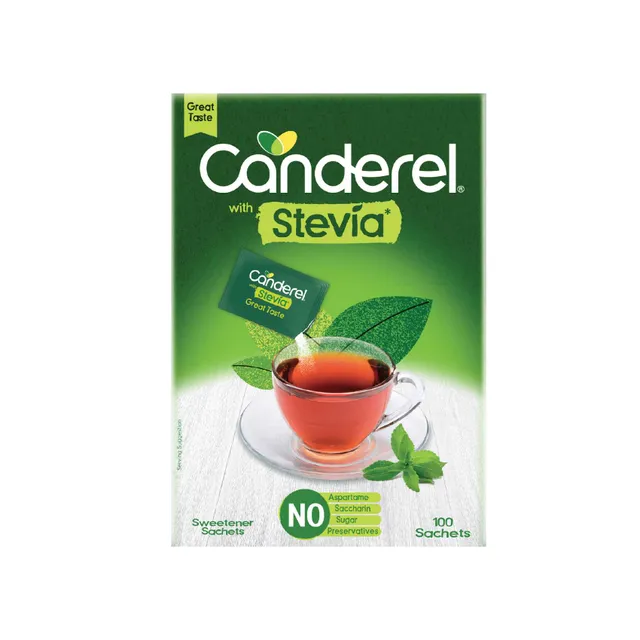 Canderel Low Calorie Sweetener Sachet with Stevia 100 Sachets