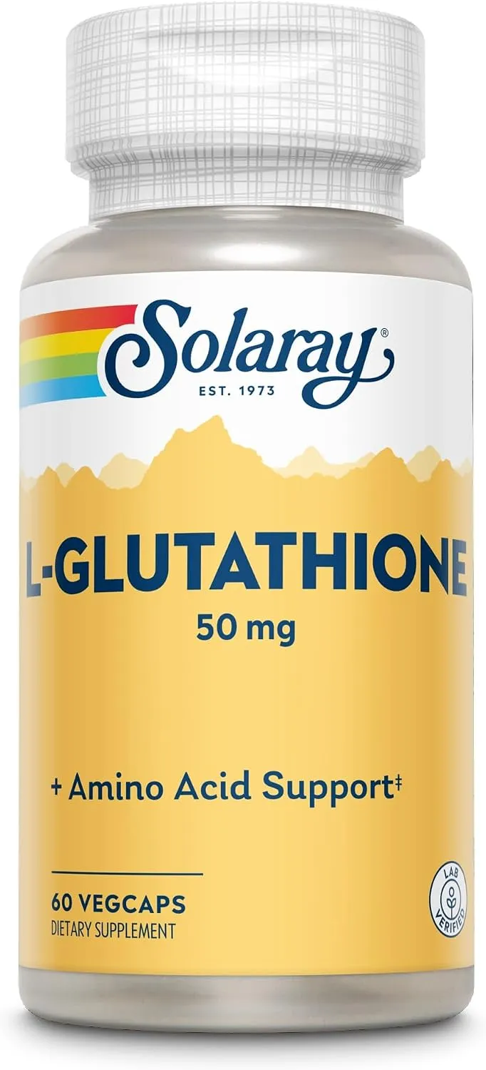 Solaray كبسولات نباتية L-Glutathione بتركيز 50mg لدعم مضادات الأكسدة 's