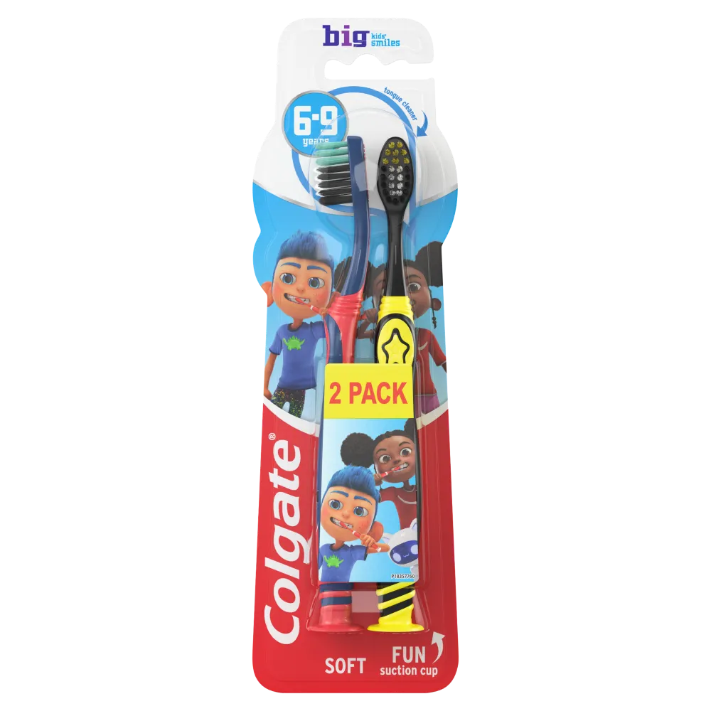 Colgate فرشاة أسنان ناعمة للأعمار 6-9 سنوات - 2 Pcs