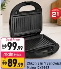 Clikon 3 in 1 Sandwich Maker CK2442