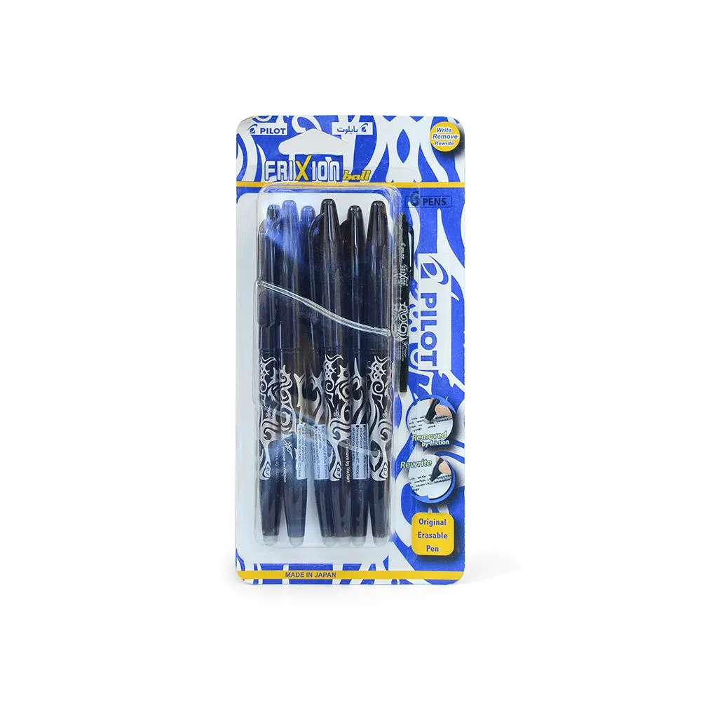 Pilot قلم رولر Frixion أسود 0.7 - 6 قطع